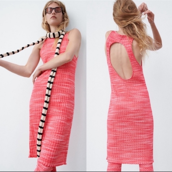 Zara Dresses & Skirts - Zara ribbed knit tank sleeveless dress size small Knee Length